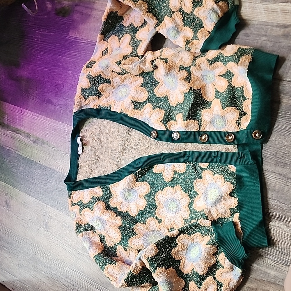 Polagram flower cardigan with buttons